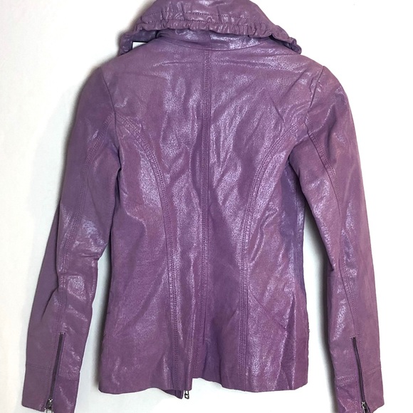Danier Leather Purple Jacket Size XXXS - Picture 9 of 10